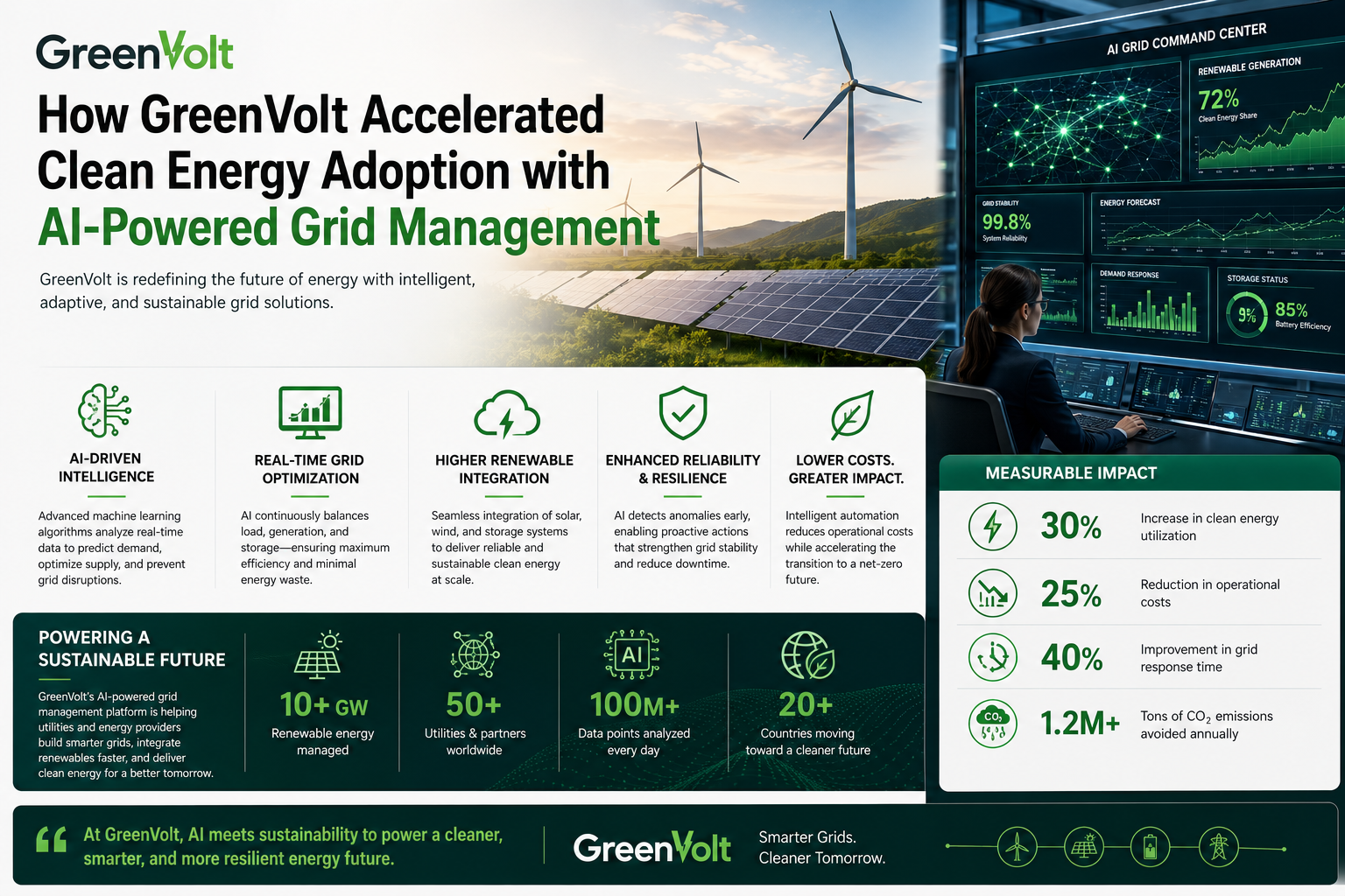 How GreenVolt Accelerated Clean Energy Adoption with AI-Powered Grid Management